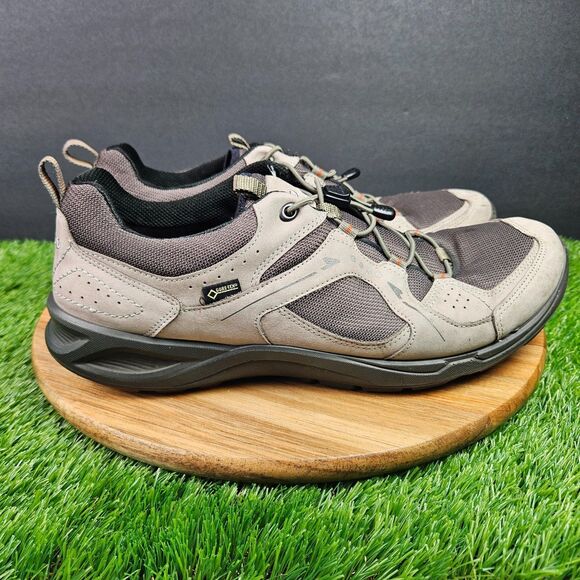 Ecco Terracruise Gore Tex Trail Shoes Mens 10 Brown Nubuck Leather Waterproof - Picture 1 of 14